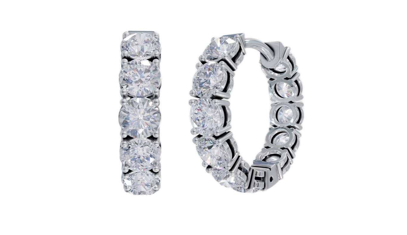 Eternity Highway Hoop Earrings with Diamonds