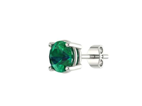 Round Green Diamond Stud Earrings 6mm