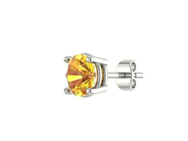 Round Yellow Diamond Stud Earrings 6mm