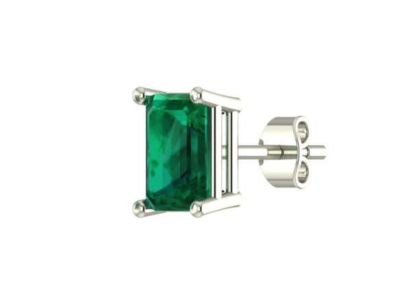 Emerald Green Diamond Stud Earrings 7mm